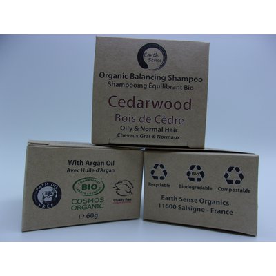 Balancing Solid Shampoo - Cedarwood - Oily & All Hair Types - Earth Sense Organics SAS - Hair