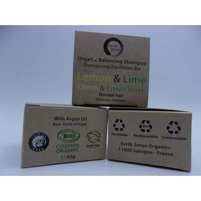Balancing Solid Shampoo - Lemon & Lime - Normal & all Hair Types - Earth Sense Organics SAS - Hair