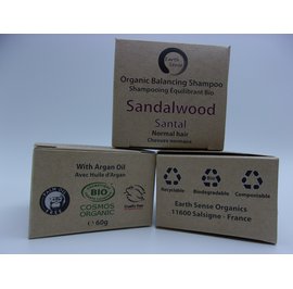 Balancing Solid Shampoo - Sandalwood - Normal & all Hair Types - Earth Sense Organics SAS - Hair