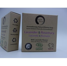 Solid Soap - Lavender & Rosemary with Lavender flowers - Earth Sense Organics SAS - Hygiene