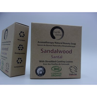 Solid Soap - Sandalwood with Shredded Comfrey Leaves - Earth Sense Organics SAS - Hygiene