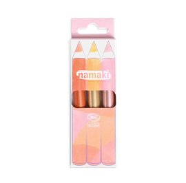 Glitter Make-up Pencils Jumbo - Copper-Gold-Pink - Namaki - Makeup