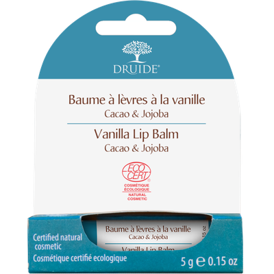 Vanilla Lip Balm with Shea Butter, Cacao & Jojoba - DRUIDE - Face